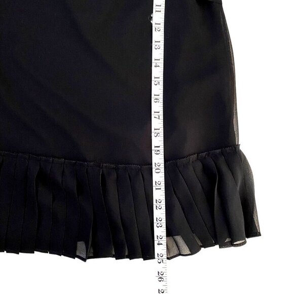 Banana Republic Pleated Chiffon Cami Sz XS Black Goth Romantic Feminine - Picture 10 of 12